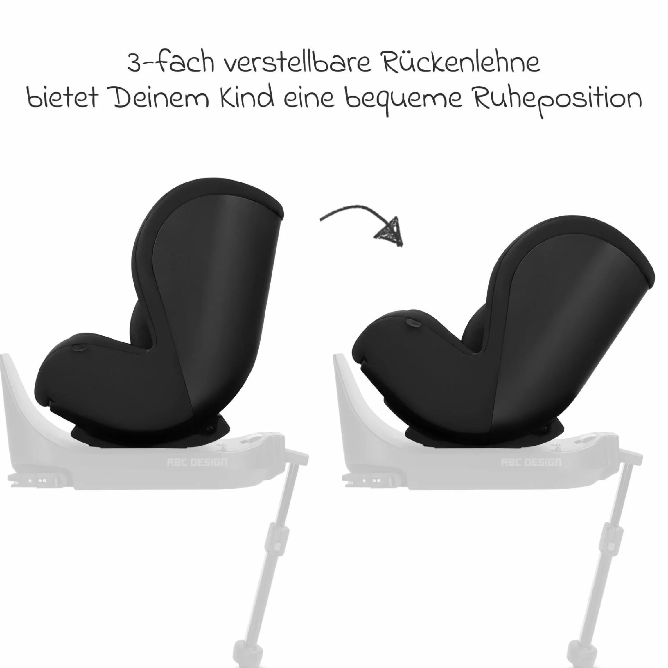 Reboarder-Kindersitz Lily i-Size ab Geburt - 4 Jahre (45 cm - 105 cm) inkl. Sitzverkleinerer - Black - Kollektion 2025