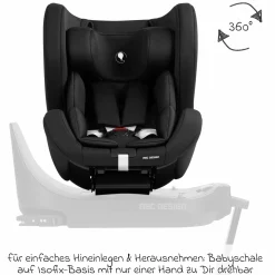 Reboarder-Kindersitz Lily i-Size ab Geburt - 4 Jahre (45 cm - 105 cm) inkl. Sitzverkleinerer - Black - Kollektion 2025