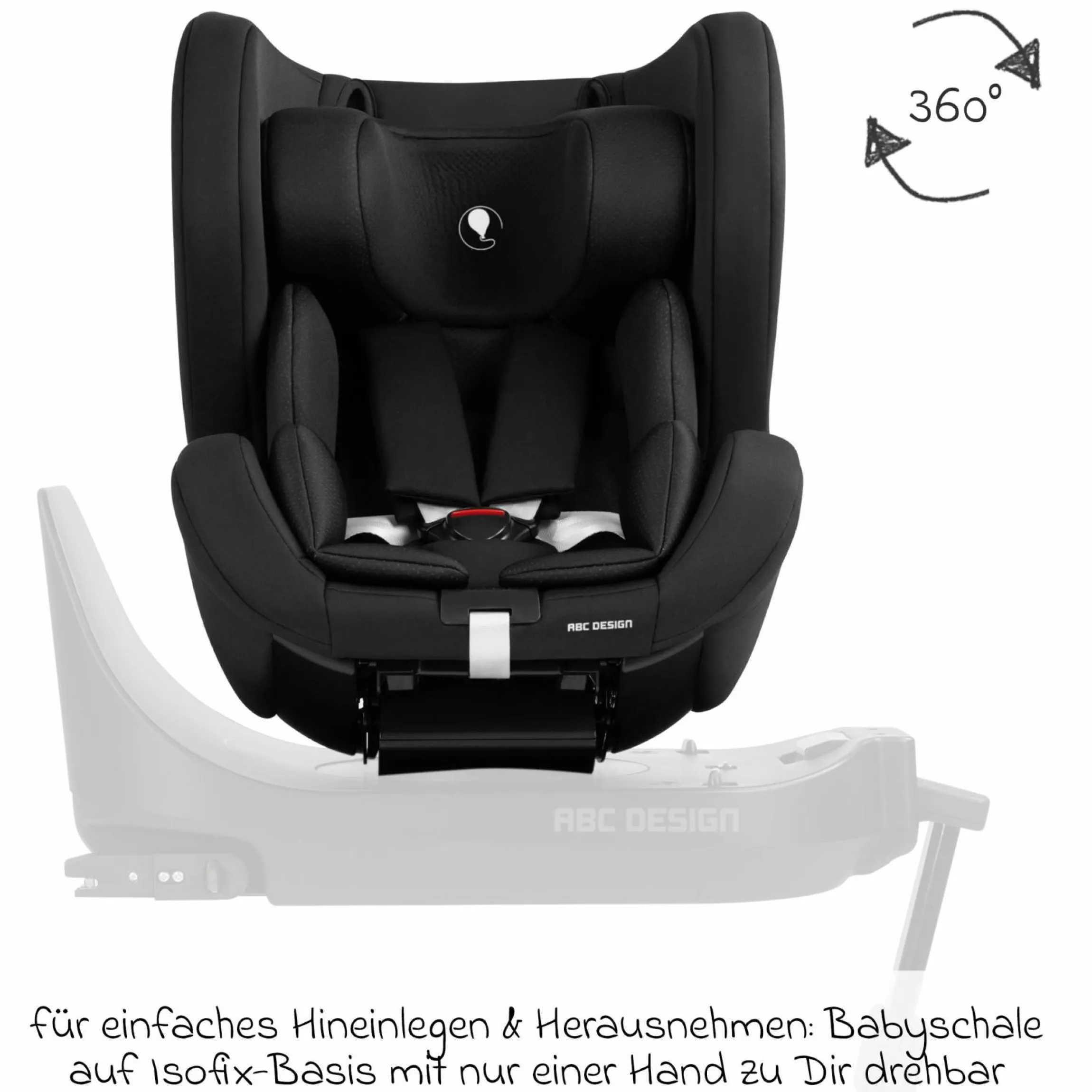 Reboarder-Kindersitz Lily i-Size ab Geburt - 4 Jahre (45 cm - 105 cm) inkl. Sitzverkleinerer - Black - Kollektion 2025
