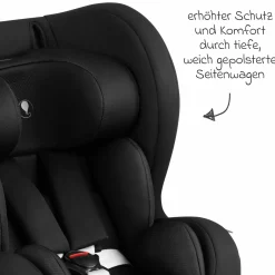 Reboarder-Kindersitz Lily i-Size ab Geburt - 4 Jahre (45 cm - 105 cm) inkl. Sitzverkleinerer - Black - Kollektion 2025