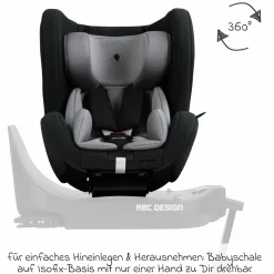 Reboarder-Kindersitz Lily i-Size ab Geburt - 4 Jahre (45 cm - 105 cm) inkl. Sitzverkleinerer - Graphite - Kollektion 2025