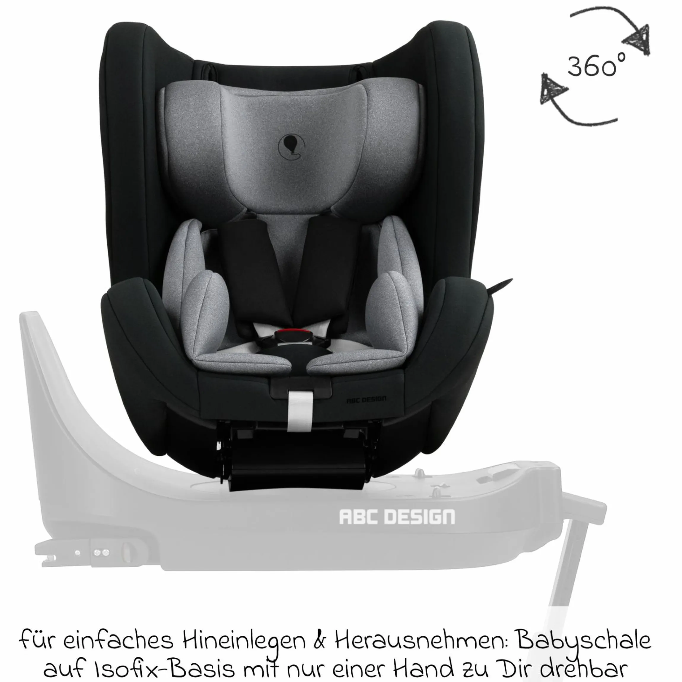 Reboarder-Kindersitz Lily i-Size ab Geburt - 4 Jahre (45 cm - 105 cm) inkl. Sitzverkleinerer - Graphite - Kollektion 2025