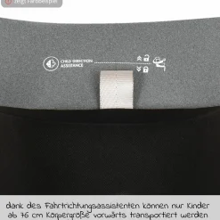 Reboarder-Kindersitz Marie³ i-Size ab Geburt - 4 Jahre (40 cm - 105 cm, 18 kg) 360 ° drehbar inkl. Neugeboreneneinlage, verstellbare Kopfstütze & Isofix - Sesame Grey