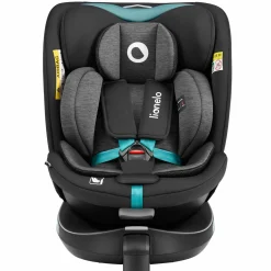 Reboarder-Kindersitz Navy i-Size drehbar ab Geburt - 12 Jahre (40 cm - 150 cm) mit Sitzverkleinerer & Isofix-Basis - Black Turquoise