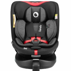Reboarder-Kindersitz Navy i-Size drehbar ab Geburt - 12 Jahre (40 cm - 150 cm) mit Sitzverkleinerer & Isofix-Basis - Black Red