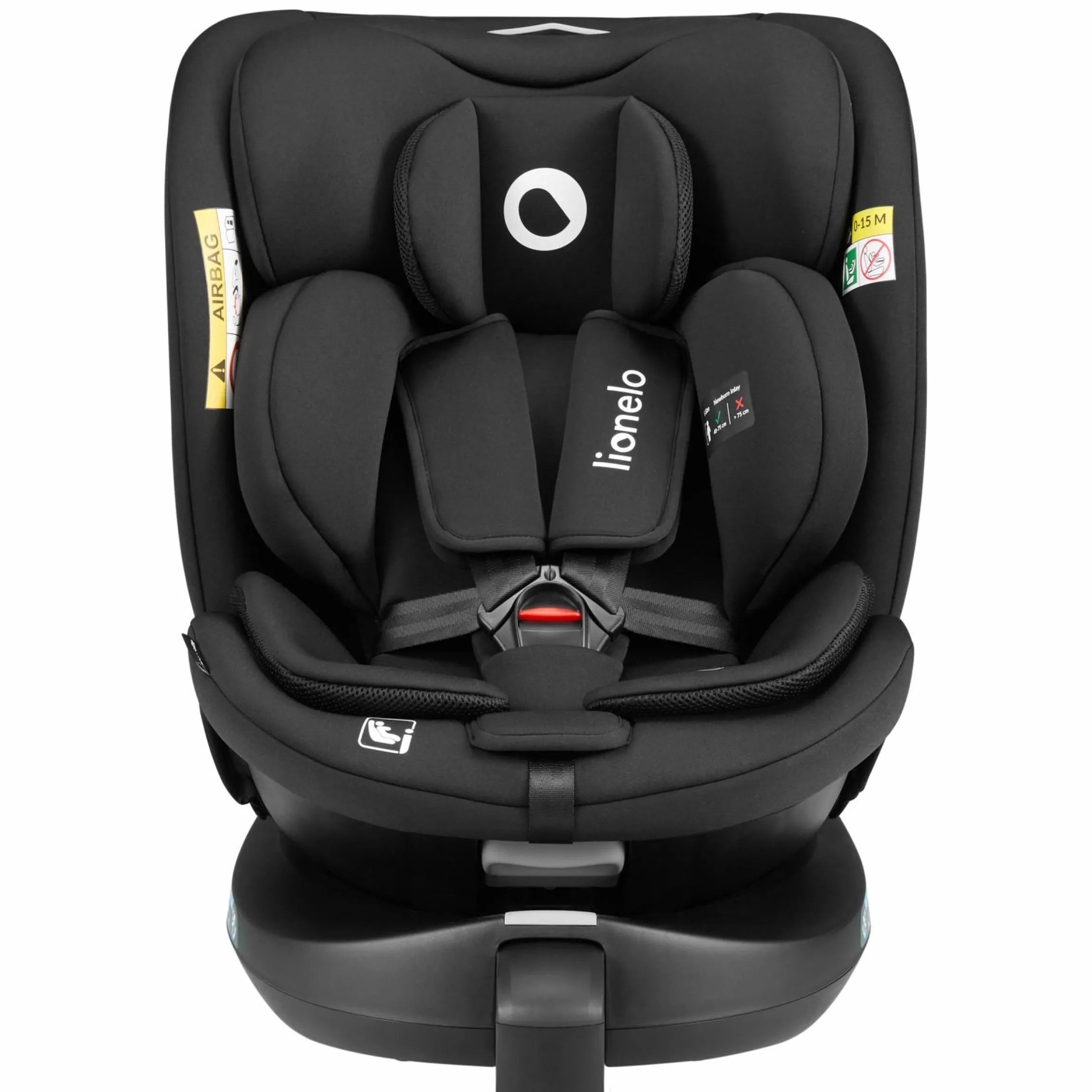 Reboarder-Kindersitz Navy i-Size drehbar ab Geburt - 12 Jahre (40 cm - 150 cm) mit Sitzverkleinerer & Isofix-Basis - Black Onyx