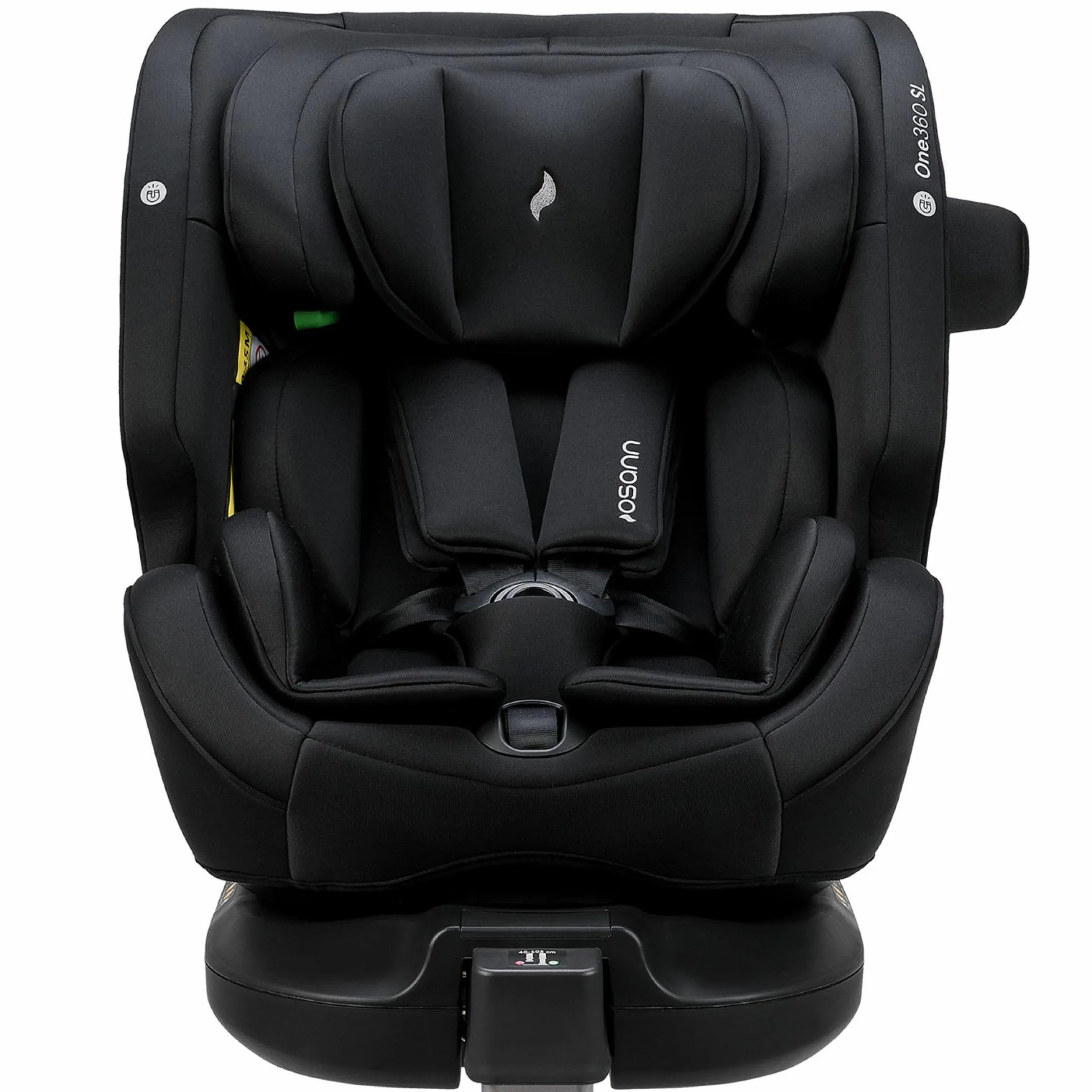 Reboarder-Kindersitz One 360 SL i-Size drehbar ab Geburt - 12 Jahre (40 cm - 150 cm) inkl. Isofix-Basis mit Stützfuß - All Black