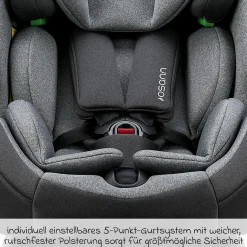 Reboarder-Kindersitz One 360 SL i-Size drehbar ab Geburt - 12 Jahre (40 cm - 150 cm) inkl. Isofix-Basis mit Stützfuß - Universe Grey