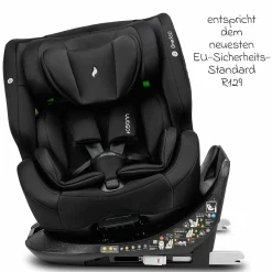 Reboarder-Kindersitz One360 i-Size ab Geburt - 12 Jahre (40 cm - 150 cm) 360° drehbar mit Isofix-Basis & Top-Tether - All Black - Kollektion 2025