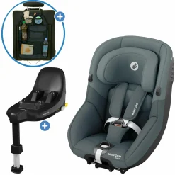 Reboarder-Kindersitz Pearl S i-Size ab 3 Monate - 4 Jahre (61 cm - 105 cm) inkl. Isofix-Basis FamilyFix S & Rückenlehnenschutz - Tonal Graphite