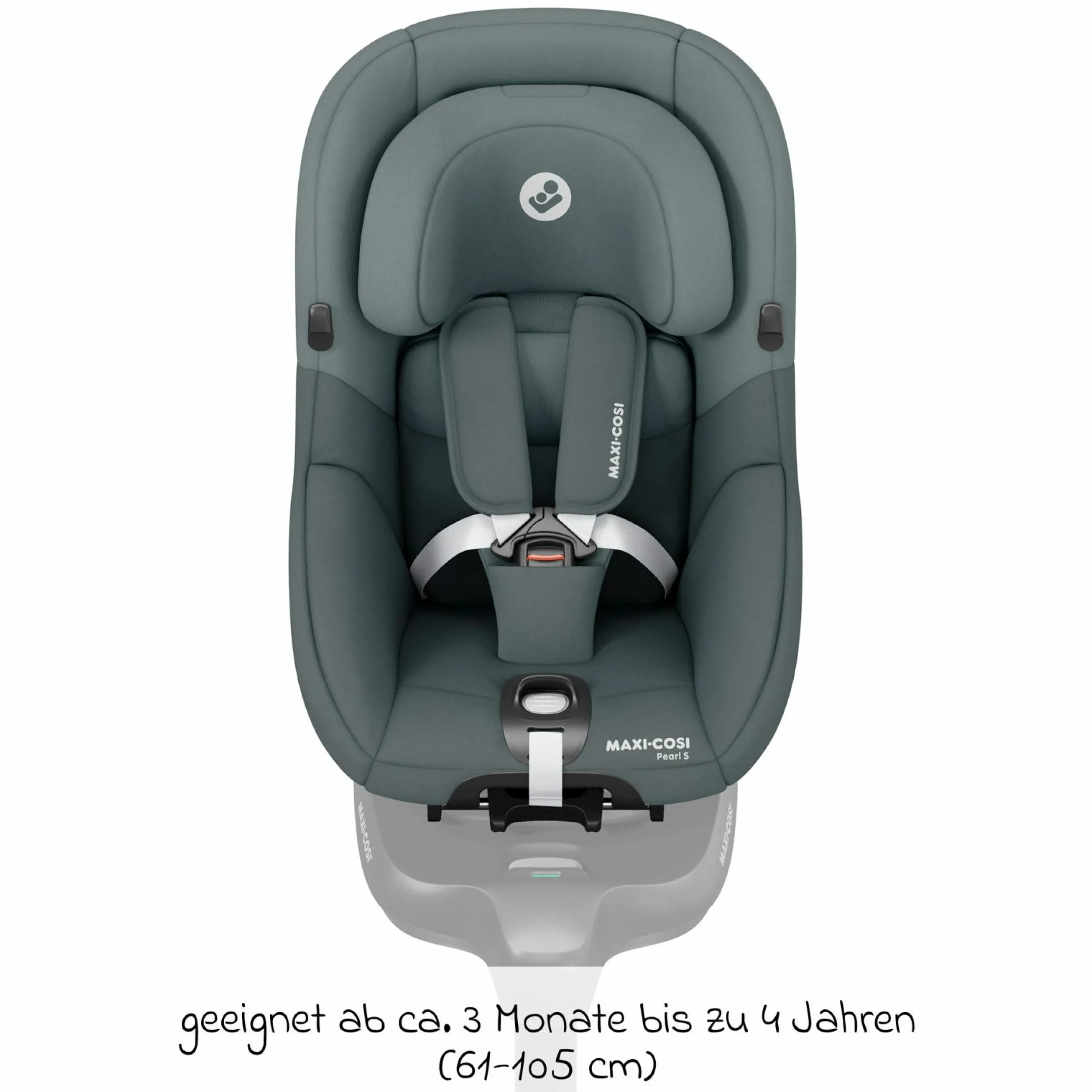 Reboarder-Kindersitz Pearl S i-Size ab 3 Monate - 4 Jahre (61 cm - 105 cm) inkl. Isofix-Basis FamilyFix S & Rückenlehnenschutz - Tonal Graphite