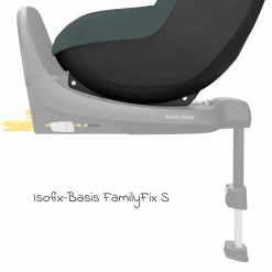 Reboarder-Kindersitz Pearl S i-Size ab 3 Monate - 4 Jahre (61 cm - 105 cm) inkl. Isofix-Basis FamilyFix S & Rückenlehnenschutz - Tonal Graphite