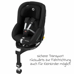 Reboarder-Kindersitz Pearl 360 ab 3 Monate - 4 Jahre (61 cm - 105 cm) 0-17,4 kg drehbar mit G-Cell-Seitenaufprallschutz - Authentic Black - Kollektion 2025