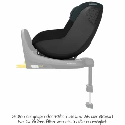 Reboarder-Kindersitz Pearl S i-Size ab 3 Monate - 4 Jahre (61 cm - 105 cm) inkl. Isofix-Basis FamilyFix S, Schutzunterlage & Schnullertasche - Tonal Black - Kollektion 2025
