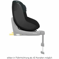 Reboarder-Kindersitz Pearl S i-Size ab 3 Monate - 4 Jahre (61 cm - 105 cm) inkl. Isofix-Basis FamilyFix S, Schutzunterlage & Schnullertasche - Tonal Black - Kollektion 2025