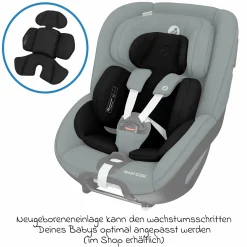 Reboarder-Kindersitz Pearl 360 ab 3 Monate - 4 Jahre (61 cm - 105 cm) 0-17,4 kg drehbar mit G-Cell-Seitenaufprallschutz - Authentic Graphite - Kollektion 2025