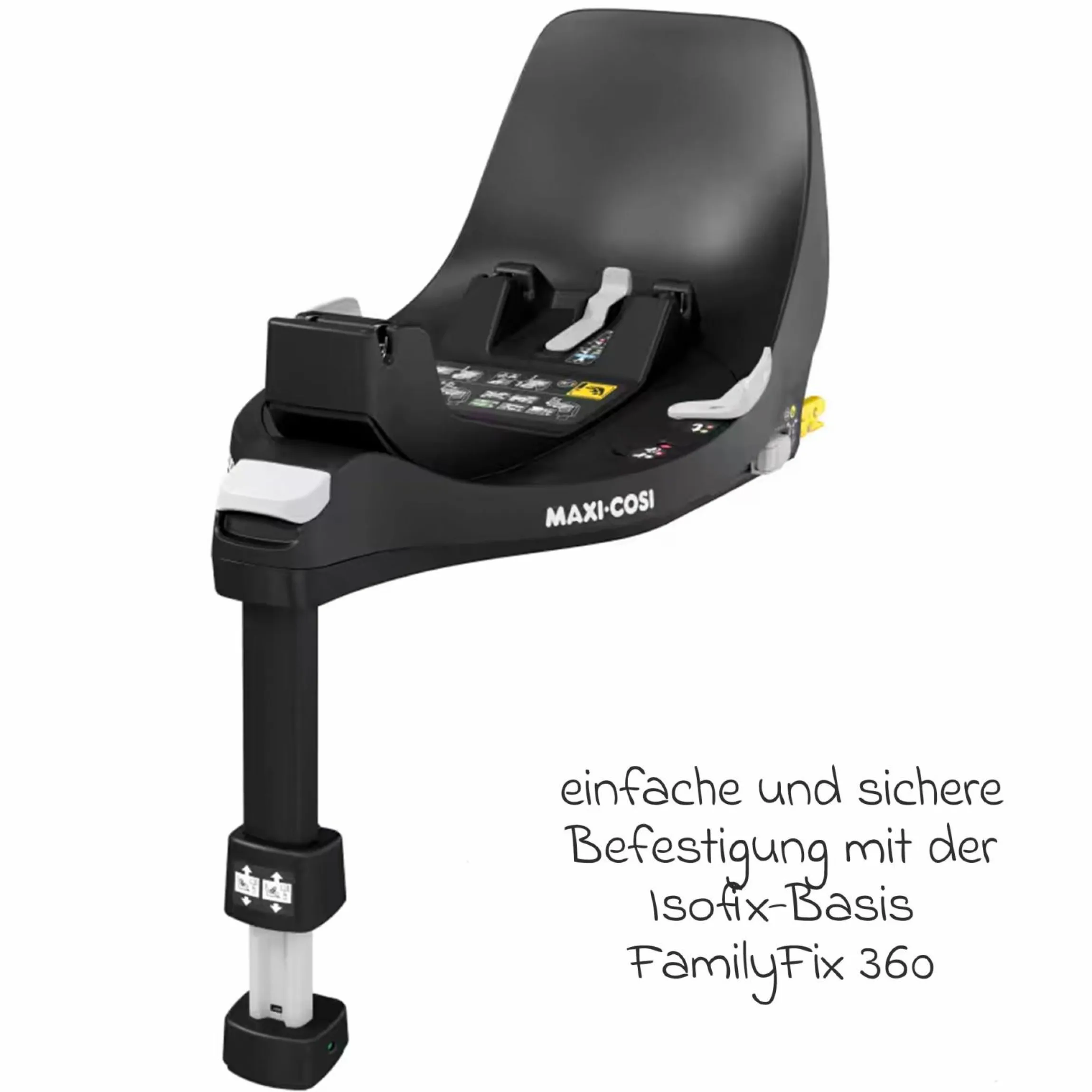 Reboarder-Kindersitz Pearl 360 drehbar ab 3 Monate - 4 Jahre (61 cm - 105 cm) 0-17,4 kg inkl. Isofix-Basis FamilyFix 360 & Rückenlehnenschutz - Authentic Black