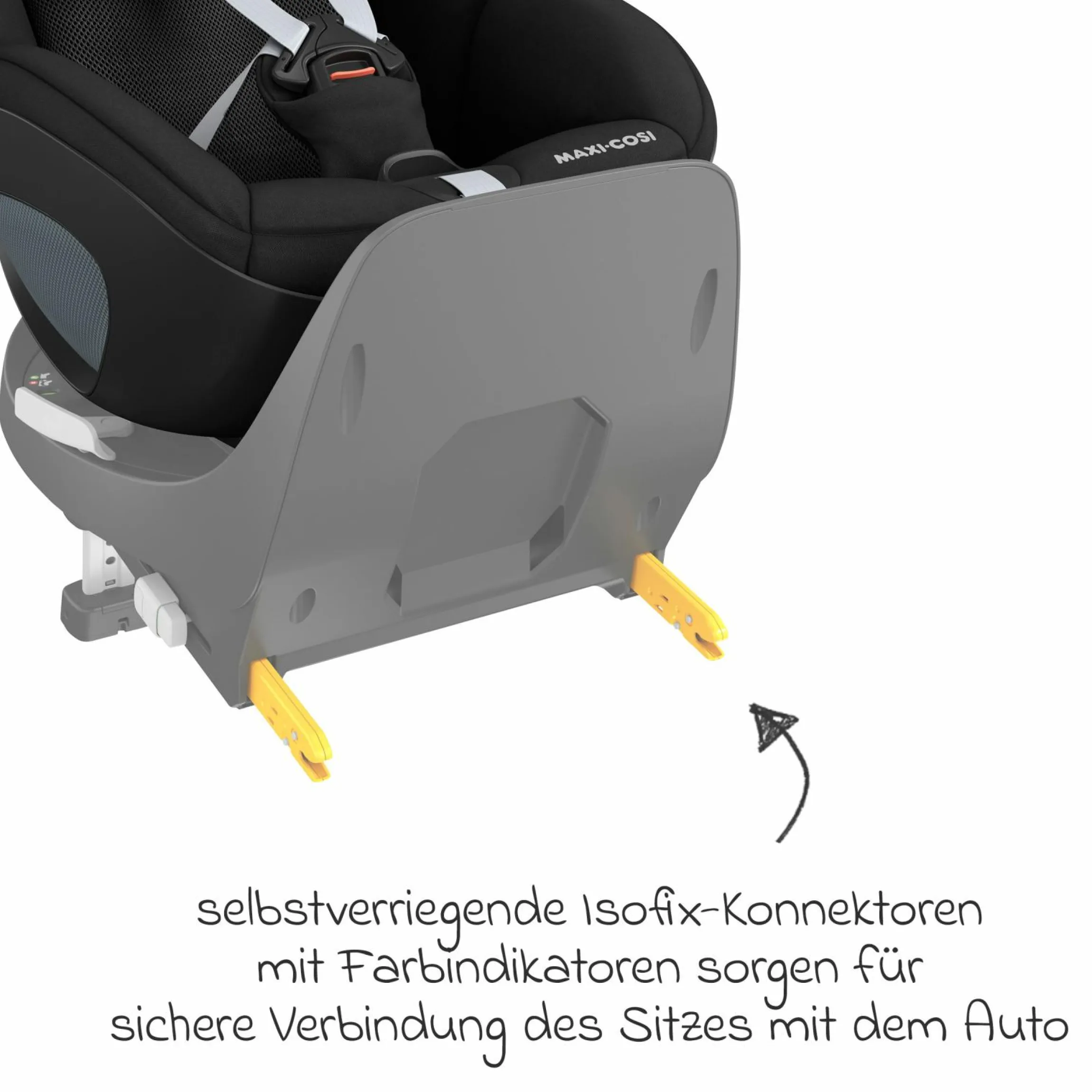 Reboarder-Kindersitz Pearl 360 drehbar ab 3 Monate - 4 Jahre (61 cm - 105 cm) 0-17,4 kg inkl. Isofix-Basis FamilyFix 360, Schutzunterlage & Spieluhr - Authentic Black - Kollektion 2025