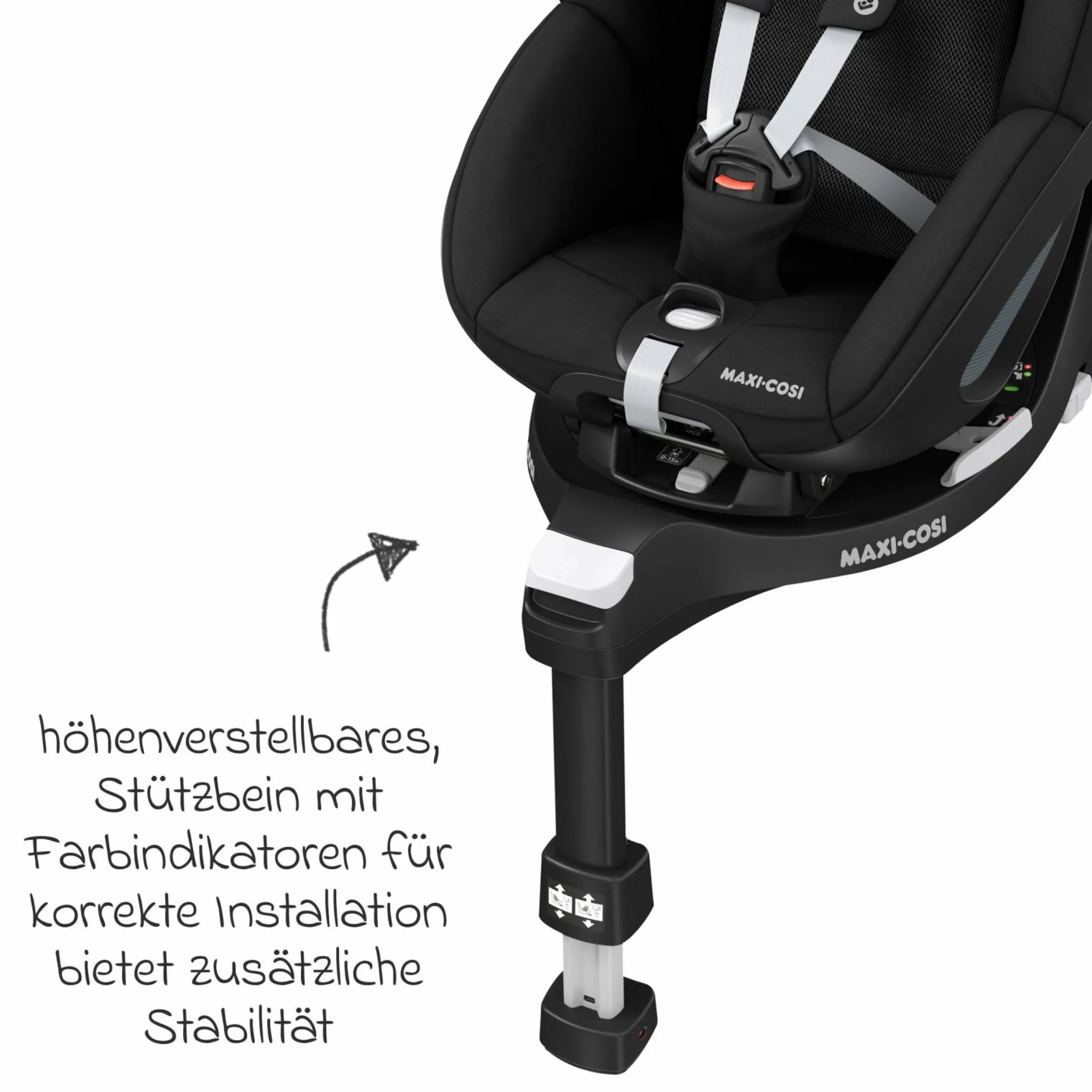 Reboarder-Kindersitz Pearl 360 drehbar ab 3 Monate - 4 Jahre (61 cm - 105 cm) 0-17,4 kg inkl. Isofix-Basis FamilyFix 360, Schutzunterlage & Spieluhr - Authentic Black - Kollektion 2025