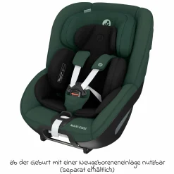 Reboarder-Kindersitz Pearl 360 drehbar ab 3 Monate - 4 Jahre (61 cm - 105 cm) 0-17,4 kg inkl. Isofix-Basis FamilyFix 360, Schutzunterlage & Spieluhr - Authentic Green - Kollektion 2025