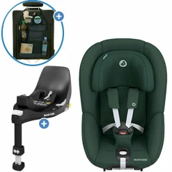 Reboarder-Kindersitz Pearl 360 drehbar ab 3 Monate - 4 Jahre (61 cm - 105 cm) 0-17,4 kg inkl. Isofix-Basis FamilyFix 360 & Rückenlehnenschutz - Authentic Green
