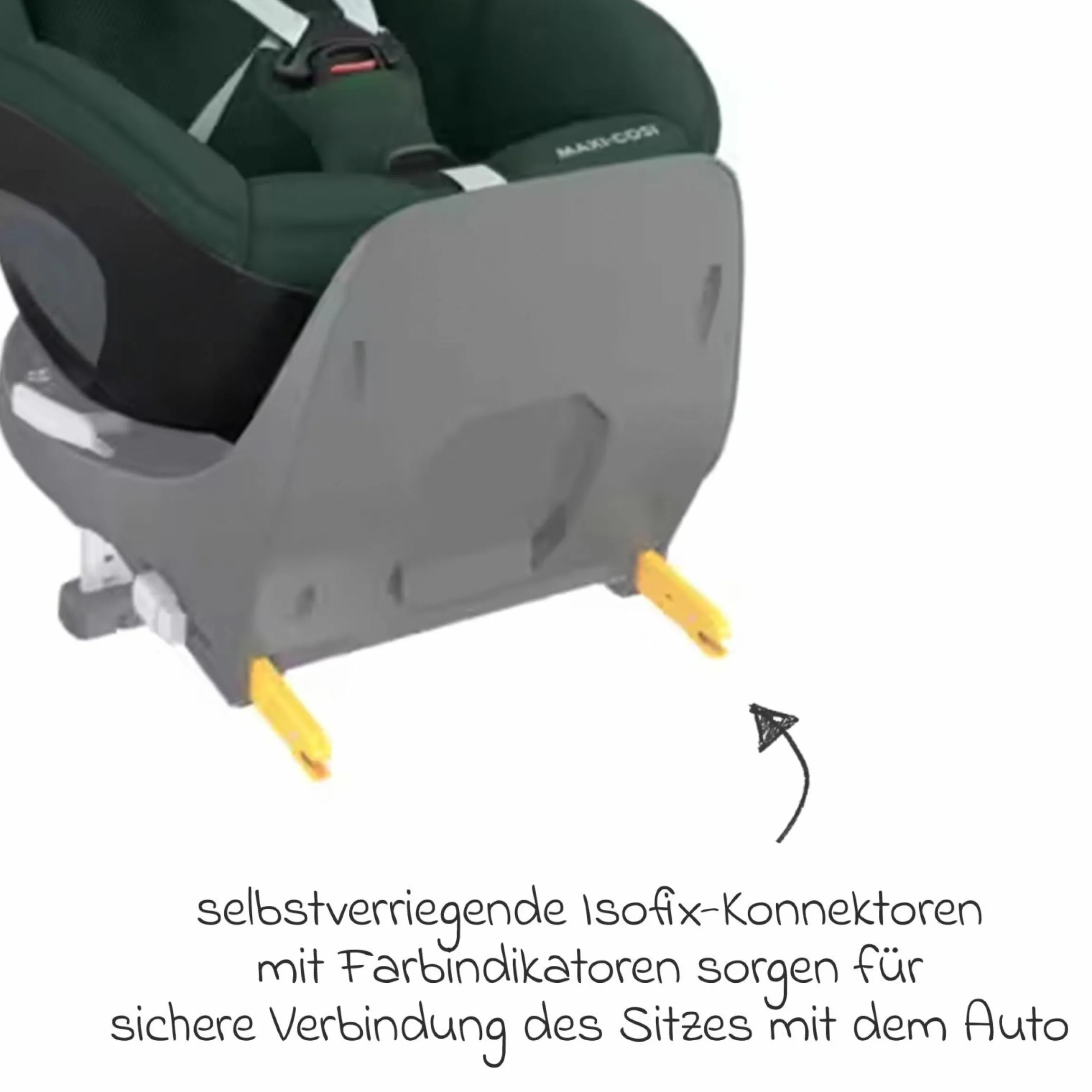 Reboarder-Kindersitz Pearl 360 drehbar ab 3 Monate - 4 Jahre (61 cm - 105 cm) 0-17,4 kg inkl. Isofix-Basis FamilyFix 360 & Rückenlehnenschutz - Authentic Green