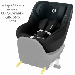 Reboarder-Kindersitz Pearl S i-Size ab 3 Monate - 4 Jahre (61 cm - 105 cm) mit Easy-in-Haken & G-Cell Seitenaufpralltechnologie - Tonal Black - Kollektion 2025