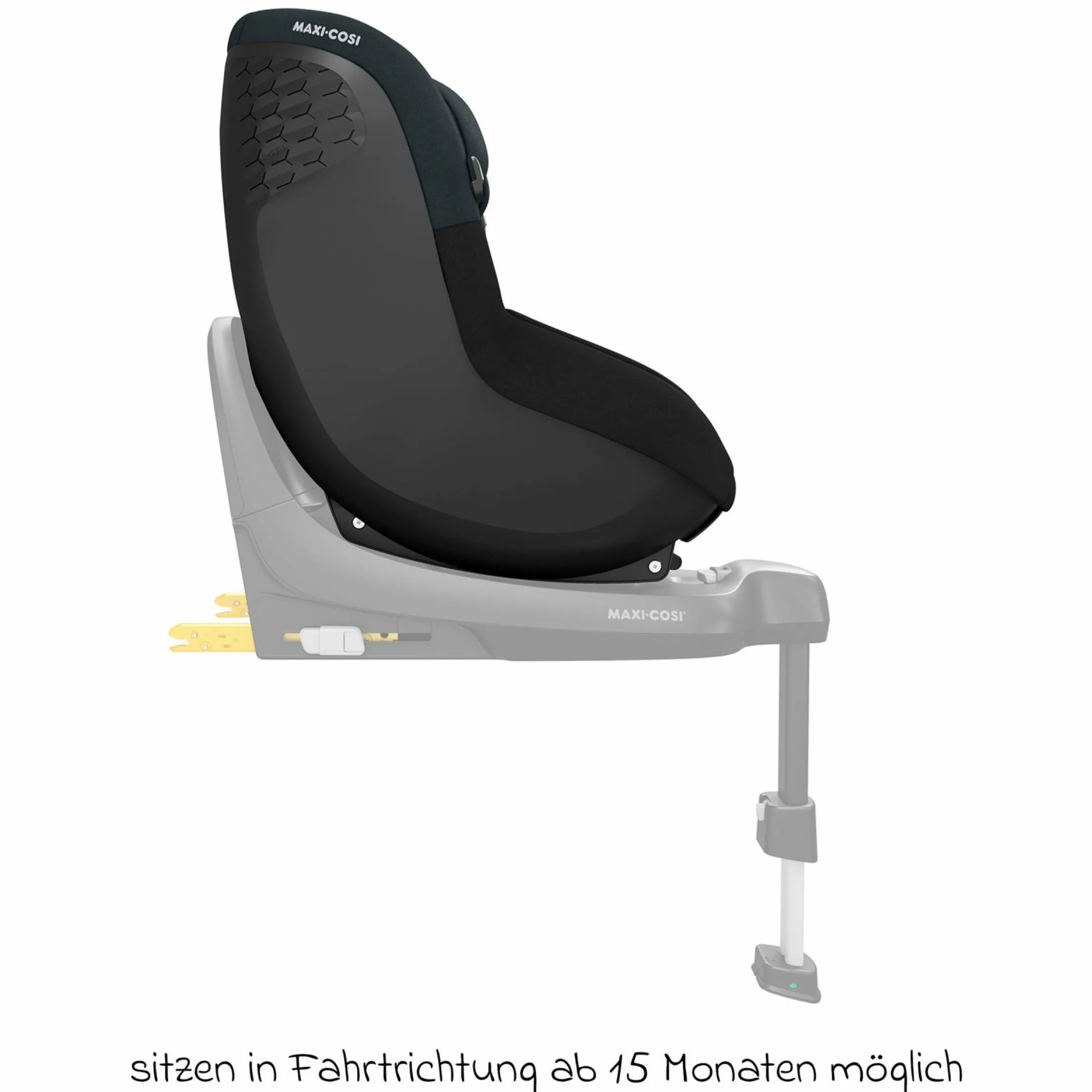 Reboarder-Kindersitz Pearl S i-Size ab 3 Monate - 4 Jahre (61 cm - 105 cm) mit Easy-in-Haken & G-Cell Seitenaufpralltechnologie - Tonal Black - Kollektion 2025