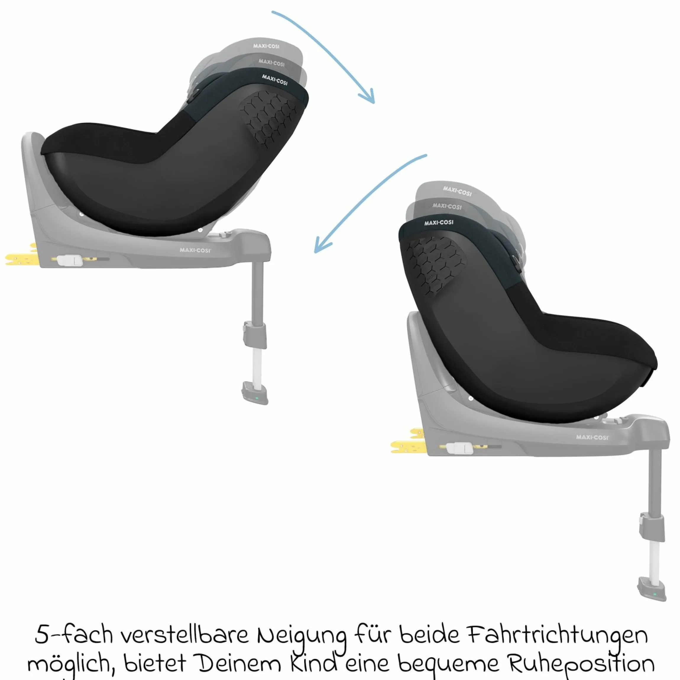 Reboarder-Kindersitz Pearl S i-Size ab 3 Monate - 4 Jahre (61 cm - 105 cm) mit Easy-in-Haken & G-Cell Seitenaufpralltechnologie - Tonal Black - Kollektion 2025