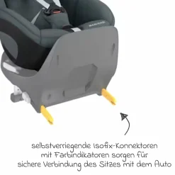 Reboarder-Kindersitz Pearl 360 drehbar ab 3 Monate - 4 Jahre (61 cm - 105 cm) 0-17,4 kg inkl. Isofix-Basis FamilyFix 360, Schutzunterlage & Spieluhr - Authentic Graphite - Kollektion 2025