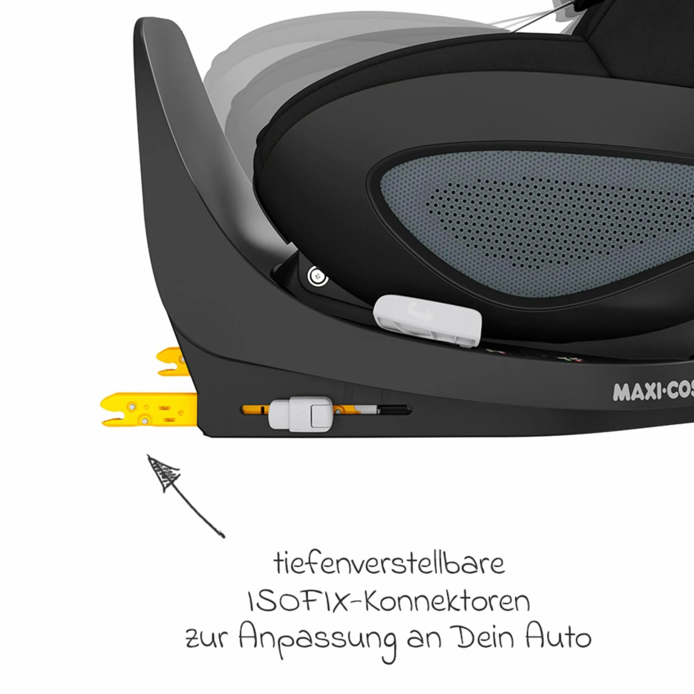 Reboarder-Kindersitz Pearl 360 drehbar ab 3 Monate - 4 Jahre (61 cm - 105 cm) 0-17,4 kg inkl. Isofix-Basis FamilyFix 360, Schutzunterlage & Spieluhr - Authentic Graphite - Kollektion 2025