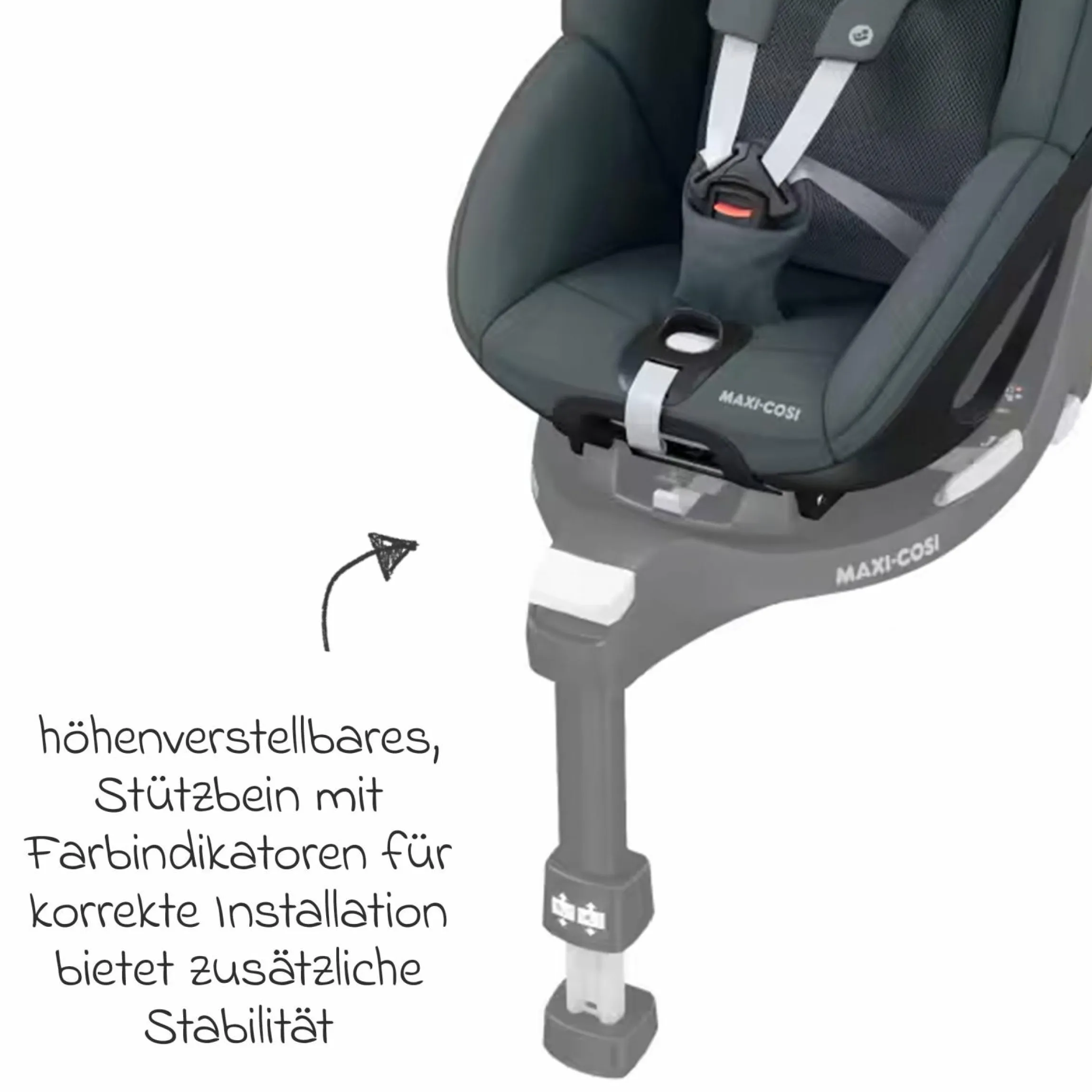 Reboarder-Kindersitz Pearl 360 drehbar ab 3 Monate - 4 Jahre (61 cm - 105 cm) 0-17,4 kg inkl. Isofix-Basis FamilyFix 360, Schutzunterlage & Spieluhr - Authentic Graphite - Kollektion 2025
