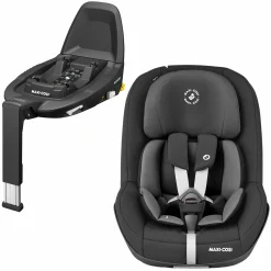 Reboarder-Kindersitz Pearl Pro 2 i-Size ab 6 Monate - 4 Jahre (67 cm - 105 cm) inkl. FamilyFix 3 i-Size Base - Authentic Black