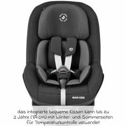 Reboarder-Kindersitz Pearl Pro 2 i-Size ab 6 Monate - 4 Jahre (67 cm - 105 cm) inkl. FamilyFix 3 i-Size Base - Authentic Black