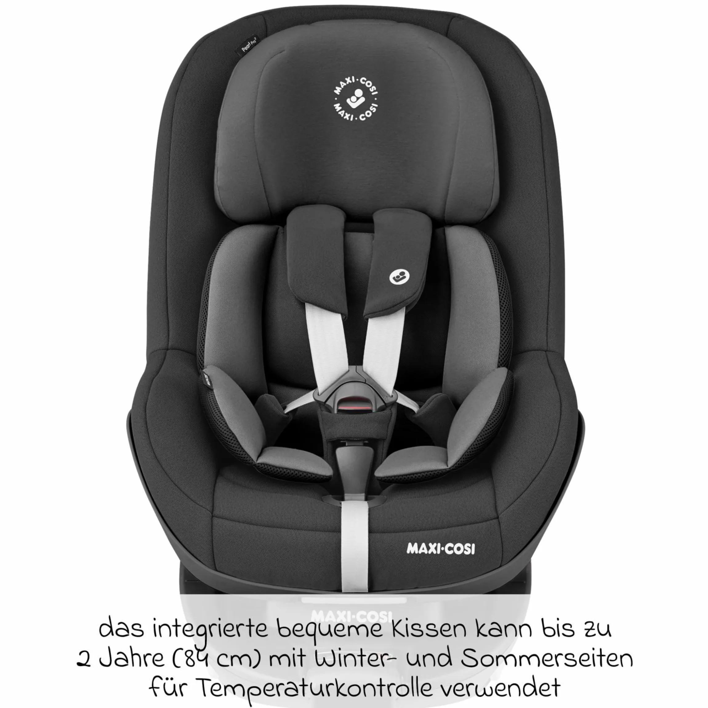 Reboarder-Kindersitz Pearl Pro 2 i-Size ab 6 Monate - 4 Jahre (67 cm - 105 cm) inkl. FamilyFix 3 i-Size Base - Authentic Black