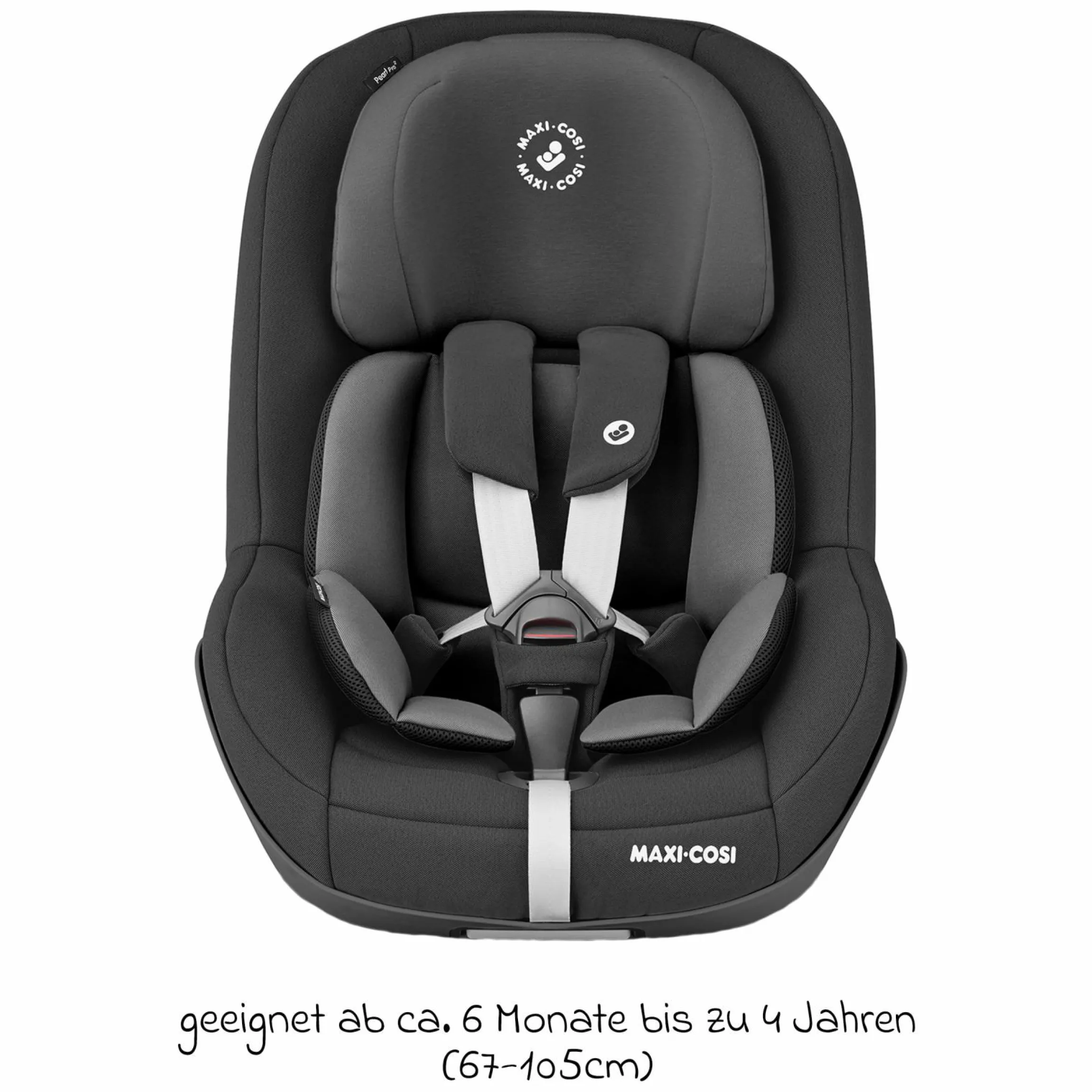 Reboarder-Kindersitz Pearl Pro 2 i-Size ab 6 Monate - 4 Jahre (67 cm - 105 cm) inkl. FamilyFix 3 i-Size Base & Schutzunterlage - Authentic Black - Kollektion 2025