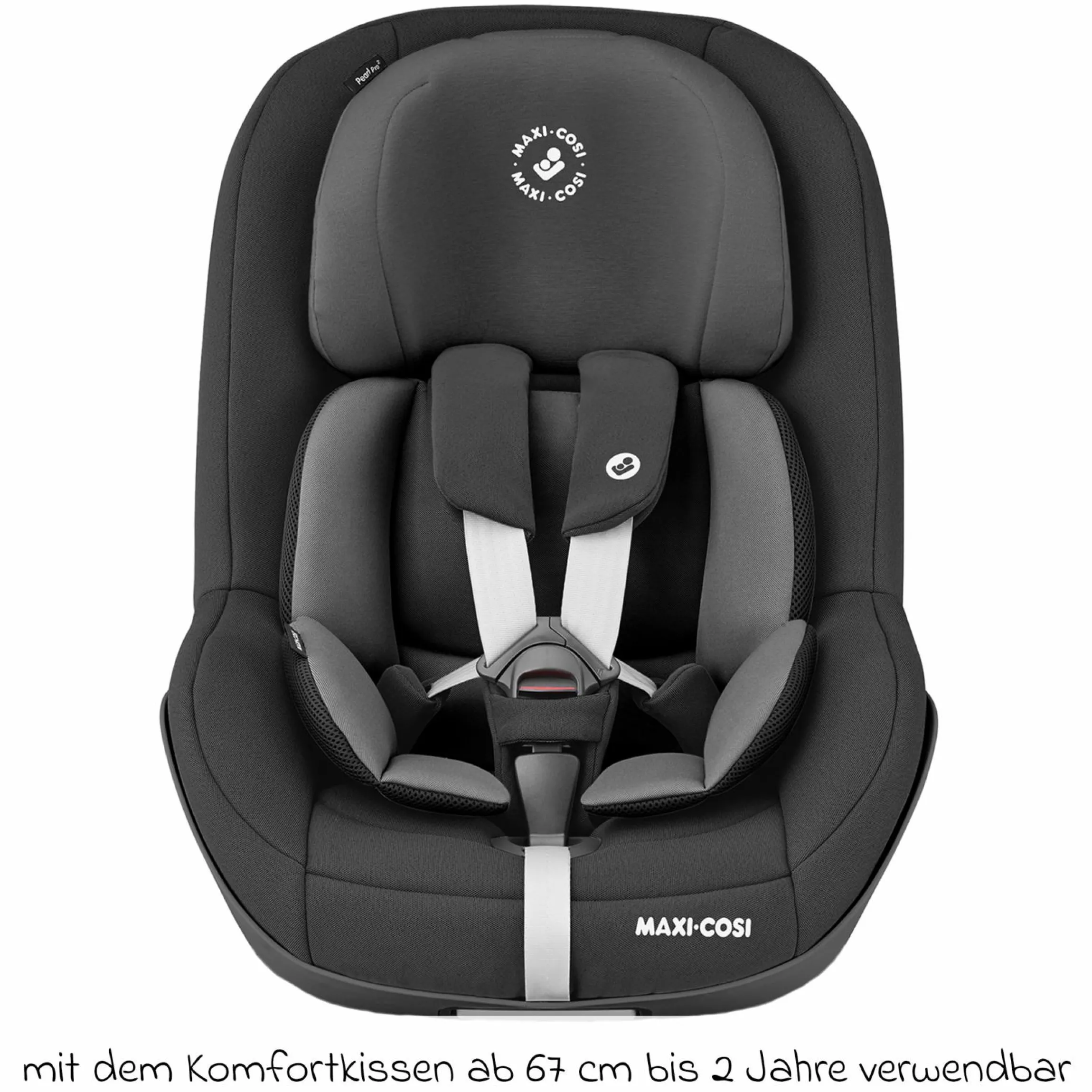 Reboarder-Kindersitz Pearl Pro 2 i-Size ab 6 Monate - 4 Jahre (67 cm - 105 cm) inkl. FamilyFix 3 i-Size Base & Schutzunterlage - Authentic Black - Kollektion 2025