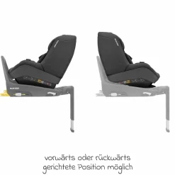 Reboarder-Kindersitz Pearl Pro 2 i-Size ab 6 Monate - 4 Jahre (67 cm - 105 cm) mit Easy-in-Gurt - Authentic Black - Kollektion 2025