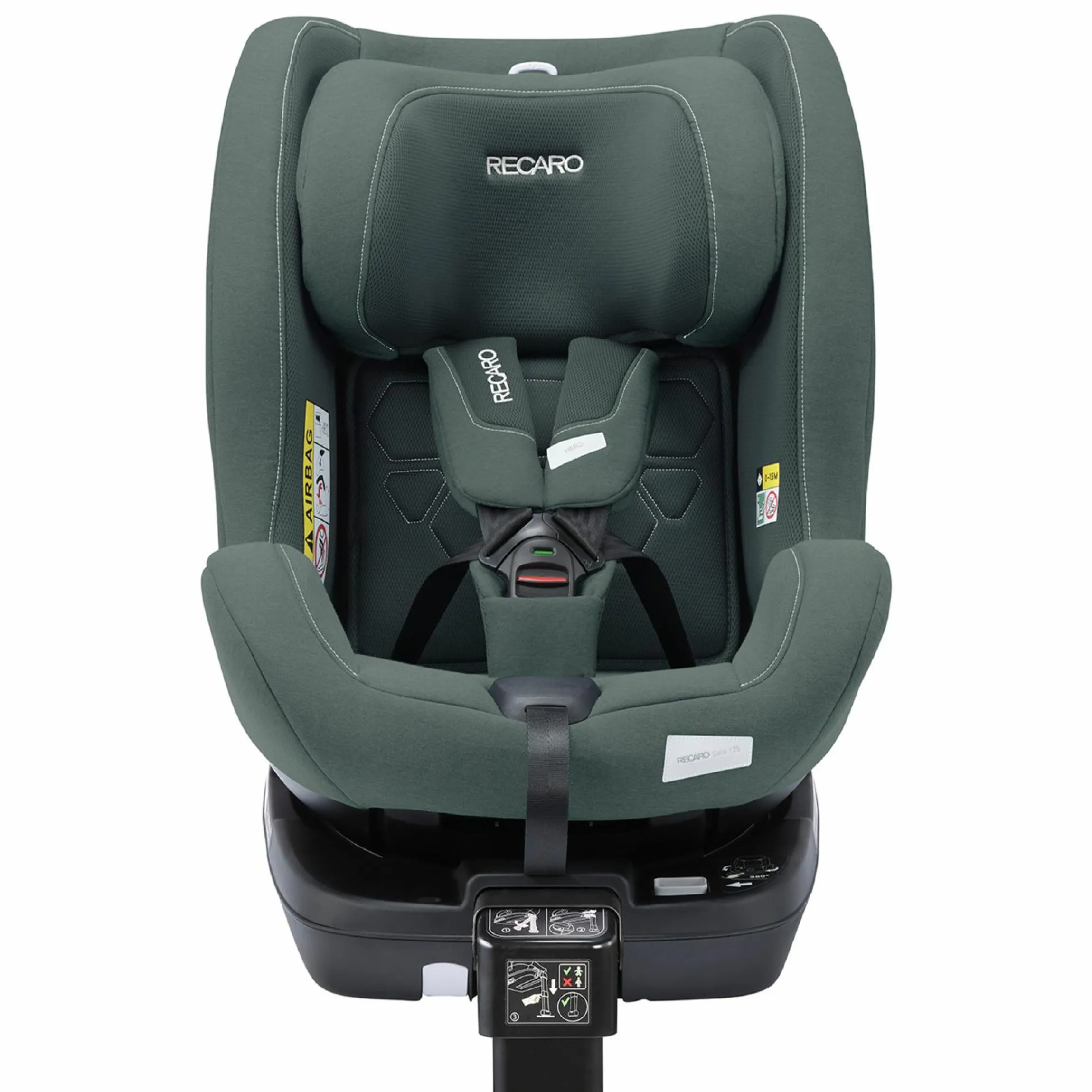 Reboarder-Kindersitz Salia 125 i-Size ab Geburt bis 7 Jahre (40 cm - 125 cm) drehbar mit Isofix-Basis - Mineral Green - Kollektion 2025