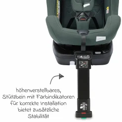 Reboarder-Kindersitz Salia 125 i-Size ab Geburt bis 7 Jahre (40 cm - 125 cm) drehbar mit Isofix-Basis - Mineral Green - Kollektion 2025