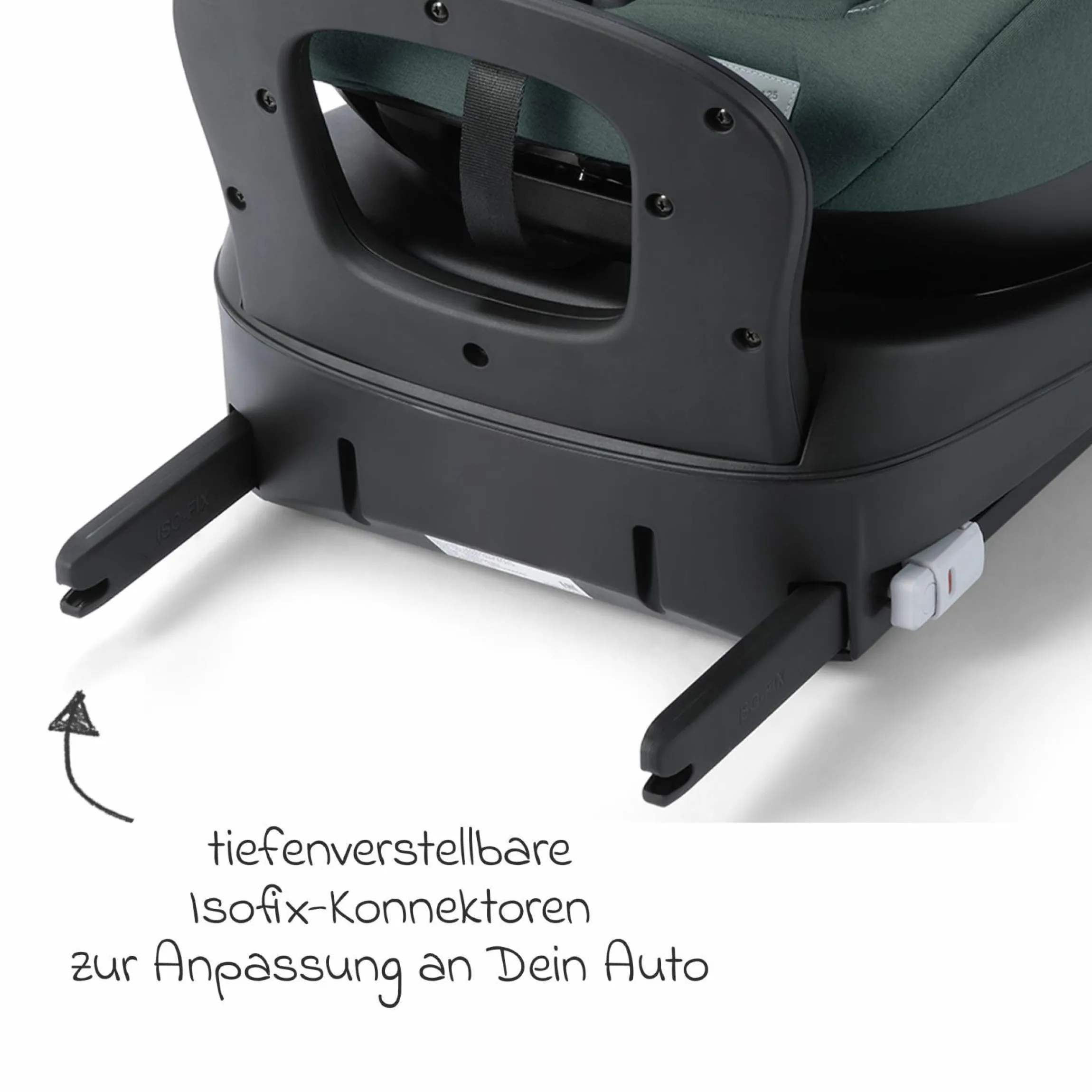 Reboarder-Kindersitz Salia 125 i-Size ab Geburt bis 7 Jahre (40 cm - 125 cm) drehbar mit Isofix-Basis - Mineral Green - Kollektion 2025