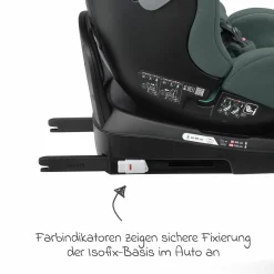 Reboarder-Kindersitz Salia 125 i-Size ab Geburt bis 7 Jahre (40 cm - 125 cm) drehbar mit Isofix-Basis - Mineral Green - Kollektion 2025