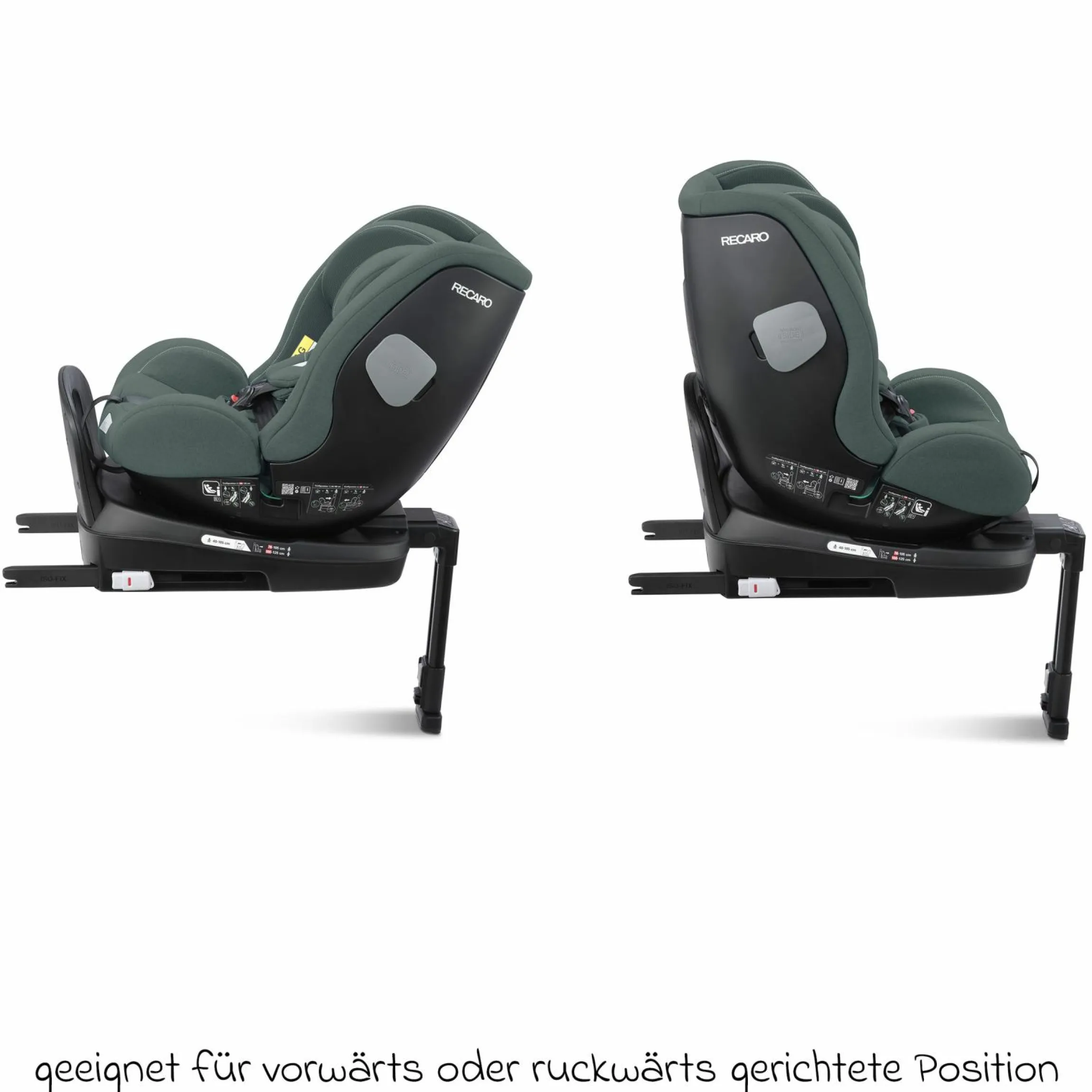 Reboarder-Kindersitz Salia 125 i-Size ab Geburt bis 7 Jahre (40 cm - 125 cm) drehbar mit Isofix-Basis - Mineral Green - Kollektion 2025