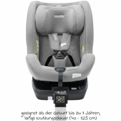 Reboarder-Kindersitz Salia 125 i-Size ab Geburt bis 7 Jahre (40 cm - 125 cm) drehbar mit Isofix-Basis - Carbon Grey - Kollektion 2025