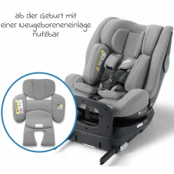 Reboarder-Kindersitz Salia 125 i-Size ab Geburt bis 7 Jahre (40 cm - 125 cm) drehbar mit Isofix-Basis - Carbon Grey - Kollektion 2025
