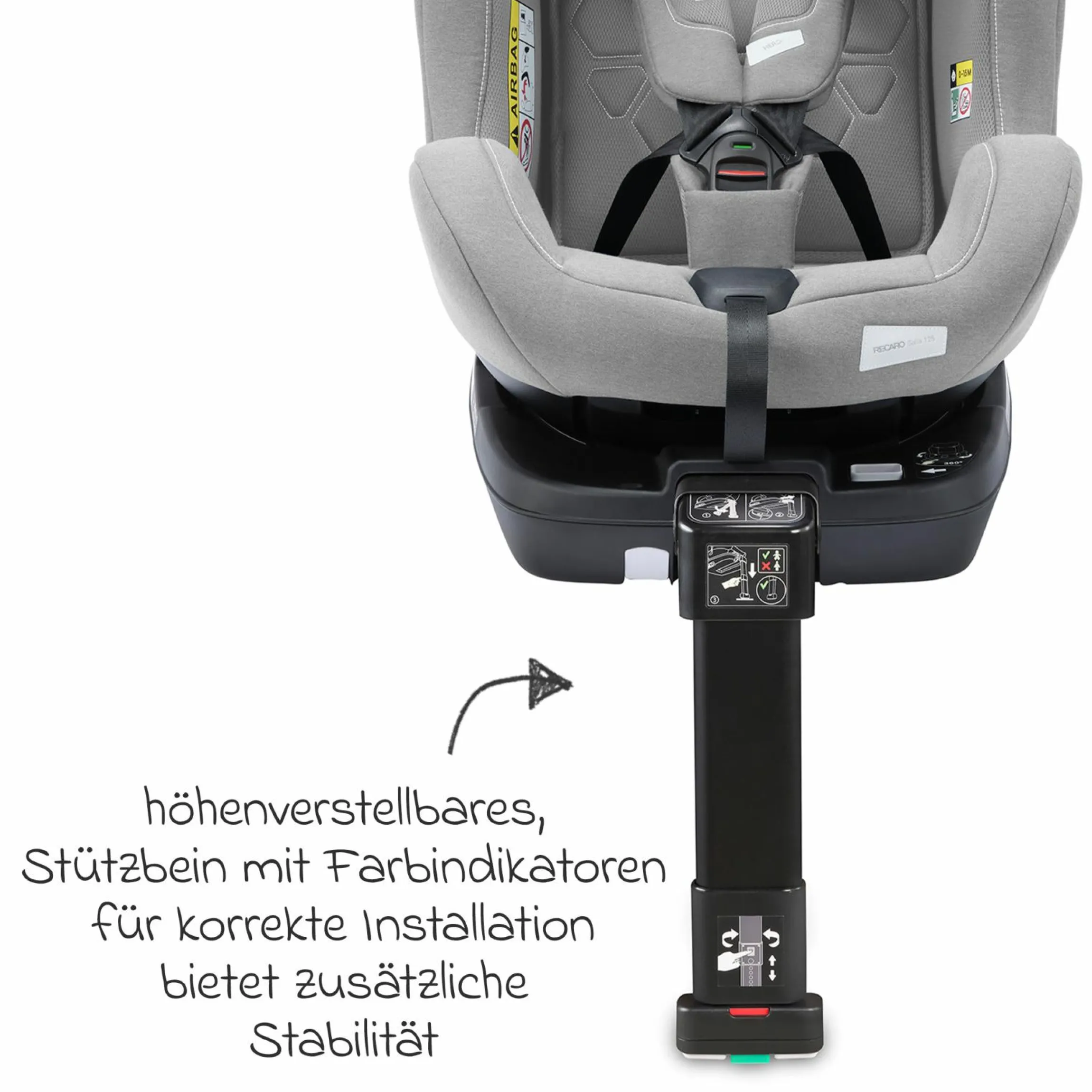 Reboarder-Kindersitz Salia 125 i-Size ab Geburt bis 7 Jahre (40 cm - 125 cm) drehbar mit Isofix-Basis - Carbon Grey - Kollektion 2025