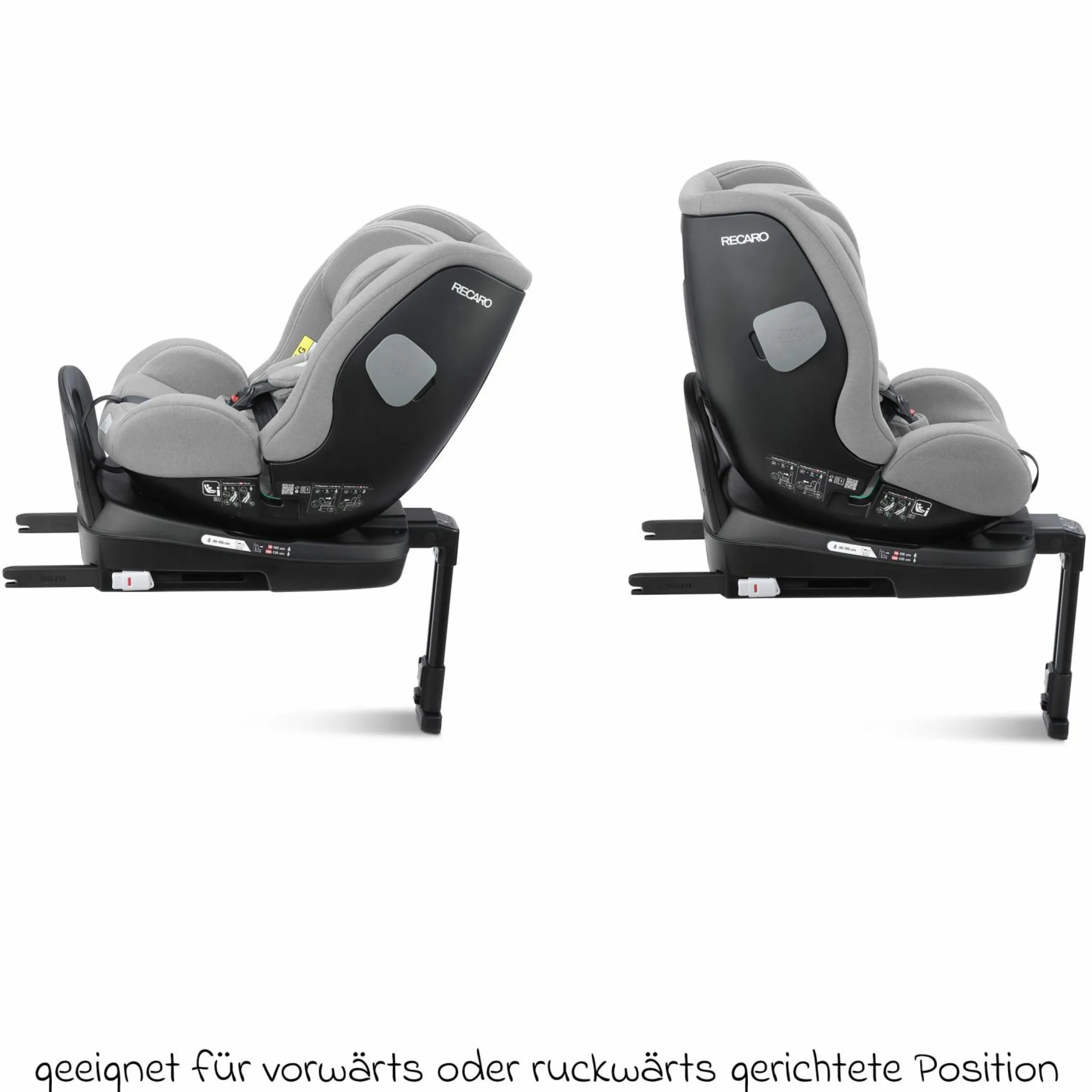 Reboarder-Kindersitz Salia 125 i-Size ab Geburt bis 7 Jahre (40 cm - 125 cm) drehbar mit Isofix-Basis - Carbon Grey - Kollektion 2025