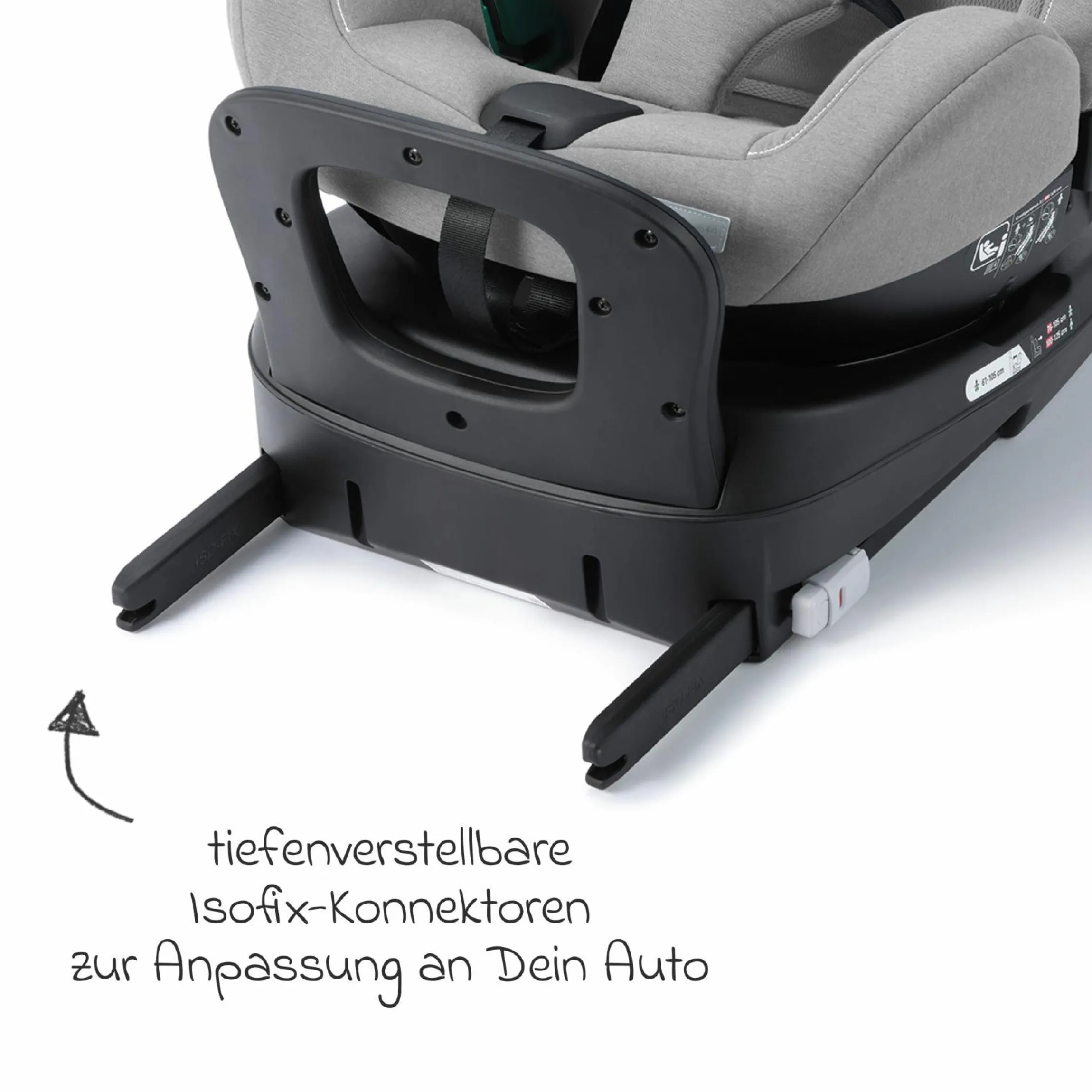 Reboarder-Kindersitz Salia 125 i-Size KID ab 3 Monate bis 7 Jahre (61 cm - 125 cm) drehbar mit Isofix-Basis - Carbon Grey - Kollektion 2025