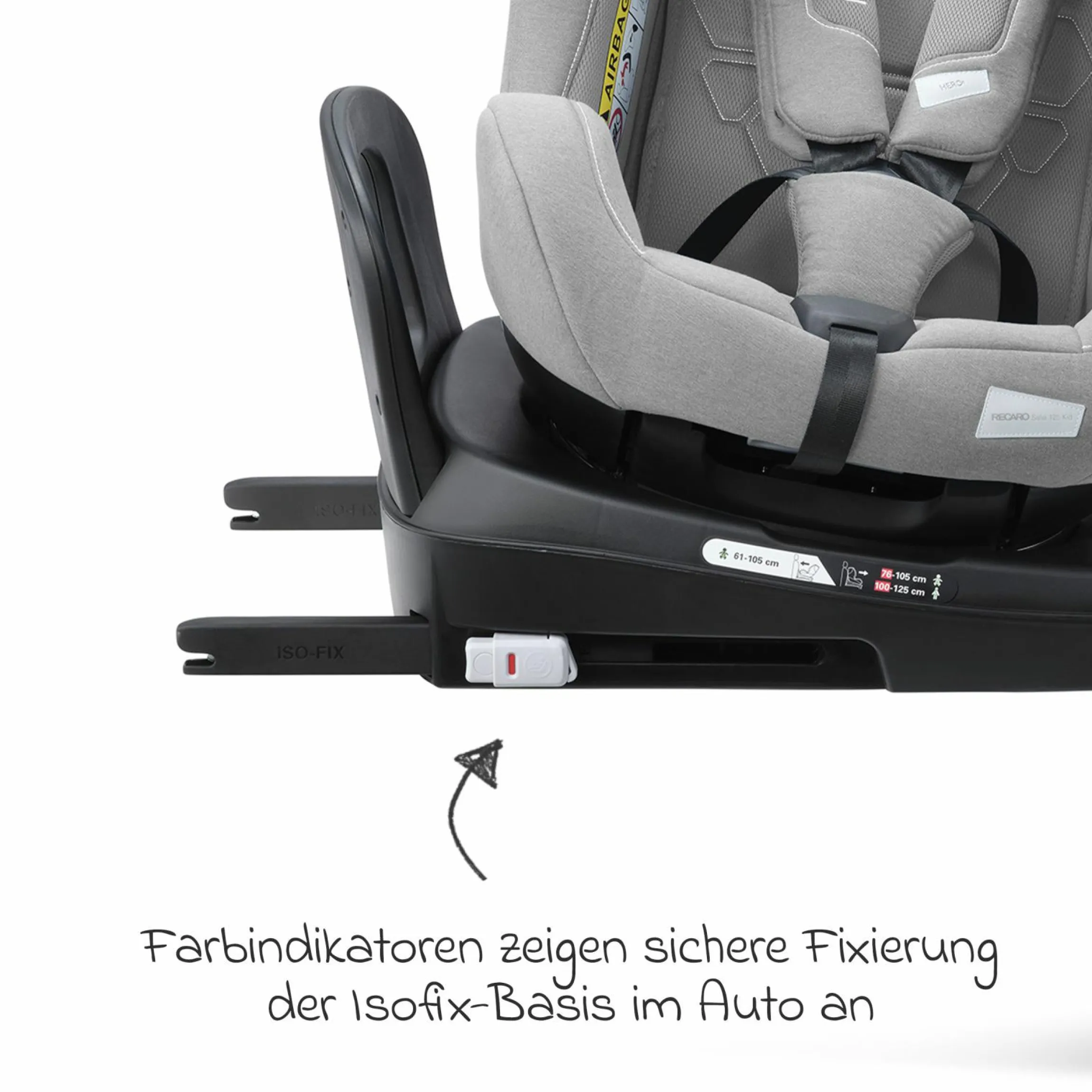 Reboarder-Kindersitz Salia 125 i-Size KID ab 3 Monate bis 7 Jahre (61 cm - 125 cm) drehbar mit Isofix-Basis - Carbon Grey - Kollektion 2025
