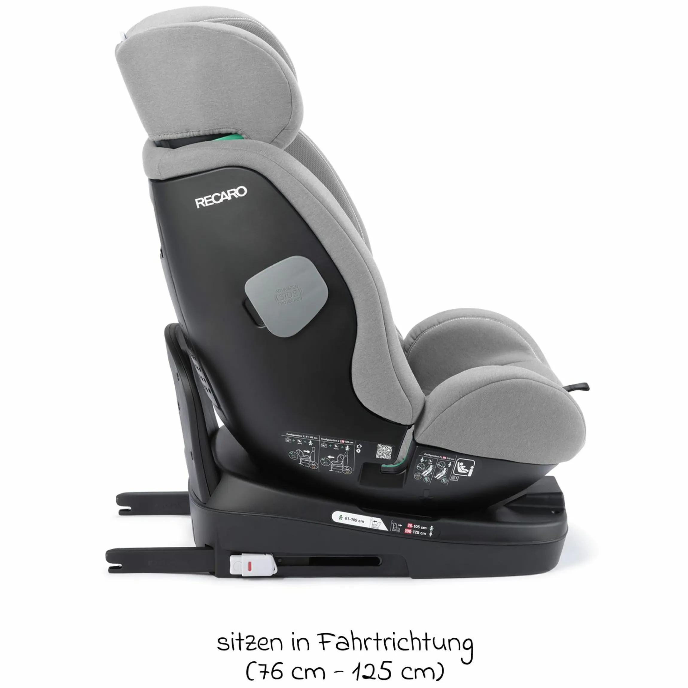 Reboarder-Kindersitz Salia 125 i-Size KID ab 3 Monate bis 7 Jahre (61 cm - 125 cm) drehbar mit Isofix-Basis - Carbon Grey - Kollektion 2025